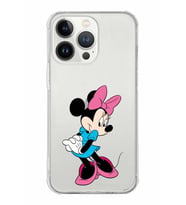 Apple iPhone 13 ProMax Uyumlu Köşe Korumalı Antişok  Kapak Minnie Mouse Tasarımlı Şeffaf  Kılıf