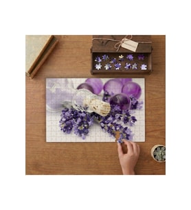 Mor Çiçek- Şişe- Bitkiler Tasarımı 240 parça Ahşap Puzzle Ahşap Kutuda MP00316