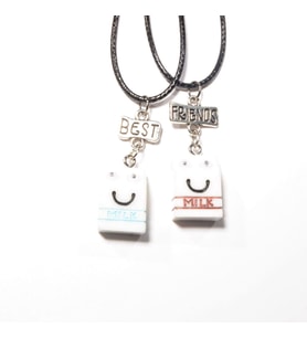 TEDZ COLLECTİON Blue Brown Milk Arkadaşlık Kolyesi