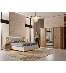 PARMA MDF YATAK ODASI (MODÜLER DOLAPLI 2+2+2)