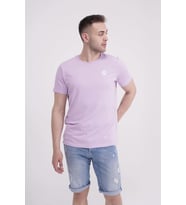The Socks Company 23SCTS232U Pati Nakışlı Bisiklet Yaka Lila Tshirt (Mor)