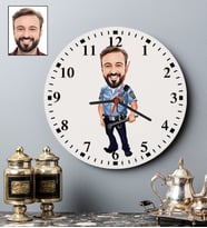 Kişiye Özel Polis Tasarımlı Karikatür Duvar Saati 119