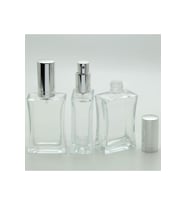 PARFÜM ŞİŞESİ 50 ML (2 ADET) İÇBÜKEY GRİ METAL VALF VE KAPAK BOŞ ŞİŞE