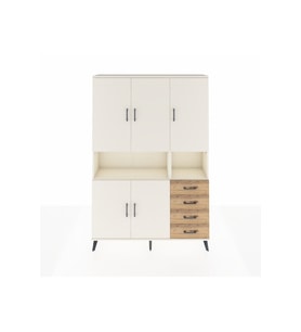 Arges Dolap 7 Raflı 4 Çekmeceli 5 Kapaklı 132x30x195 Aytaşı-Aytaşı/Çam