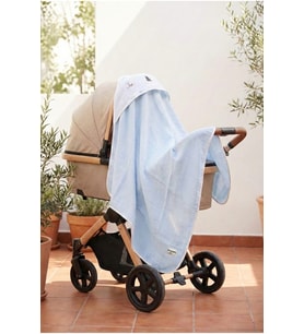 Bebe Mavisi Müslin Battaniye 4 Katlı 85x85 cm Çok Amaçlı Bebek Örtüsü