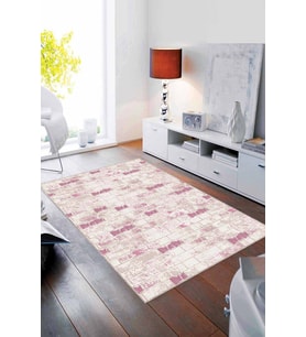 Pembe Taş Desenli Kaymaz Tabanlı Dekoratif Halı TL03 - 100 x 160 cm