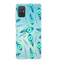 PrintiFy Samsung Galaxy A71 ile Uyumlu 1mm Slim Fit Nazar Boncuğu 3 Baskılı Şeffaf  Kılıf