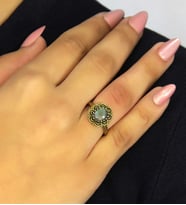 Doğal Taş Labradorit Doğal Taşlı Antik Model Kadın Ayarlanabillir Yüzük euy77lbt (Gri)