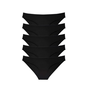Mulvxbrf Brf02 5 Adet Süper Eko Set Likralı Kadın Slip Külot Siyah (Mulvix)
