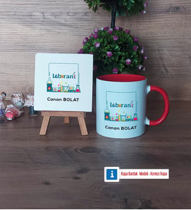 Laborant Dekoratif Taş, Kupa Bardak Kırmızı Hediye (Model 1)
