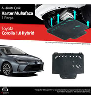 S-Dizayn Toyota Corolla 1.8 Hybrid Çelik Karter Muhafaza 2019 Üzeri A+ Kalite (Karışık)