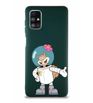 Samsung Galaxy M51 Soft Premier Kapak Sandy Tasarımlı Silikon Kılıf - Yeşil (Şeffaf)