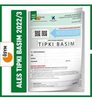 ALES 2022/3 Kasım ÖSYM Tıpkı Basım Çıkmış Soru Türkiye Geneli Dijital Çözümlü De
