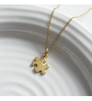 Kişiye Özel Puzzle Parçası Kolye 925K Gümüş (Gold)