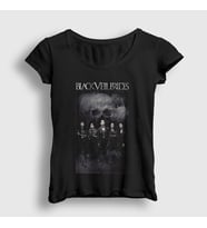 Presmono Kadın Siyah Skull Black Veil Brides T-Shirt 19063tt