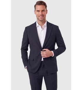 DeepSEA Erkek Lacivert Slim Fit Likralı Gofre Kumaş Takım Elbise İpli Lastikli Pantolon 2602326