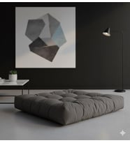 Döşemelik Kumaştan Yer Pufu Sandalye Minderi Yer Minderi 60x60 cm (Gri)