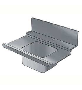 Electrolux Professional Bulaşık Giriş Tezgahı, Ayaksız, Bulaşık Kabul Tezgahı İle Giyotin Bulaşık Makinesi Arası İçin, Tek Evyeli (500x400 Mm), 300 Mm Sırt, Sağdan Sola - 1050 Mm BHHPIB10R
