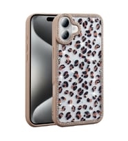 Apple iPhone 16 Uyumlu Kılıf Taşlı ve Simli Tasarım Zore Azra Kapak (Gold)