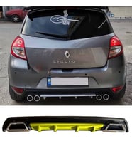 Renault Clio 3 HB Sarı Difüzör Çiftli Kare Egzoz Görünümlü D Tip Difizör