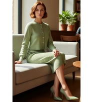 Kadın Gri Midi Bodycon Triko Elbise ve Kısa Hırka İkili Takım Sonbahar Kış Stili Kaliteli Şık
