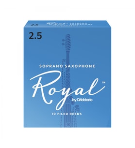 D'Addario RIB1025 Royal Soprano Saksafon Kamışı No: 2.5 (Orta Seviye/Eğitim) - 10'lu Paket  Dosyalı Kesim (Filed), Esnek Cevap ve Dengeli Performans