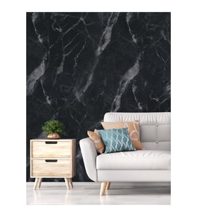 Dreamwall 3D Çatlak Mermer Desenli Silinebilir Tekstil Duvar Kağıdı (Siyah)