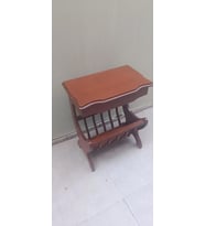 Gazete 13683 Sehpa Model Kayın MDF Torna tabla Parlak Ceviz Boya Tutmalı El Yapım