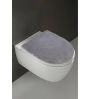 Klozet Kapak Örtüsü Peluş Düz Gri