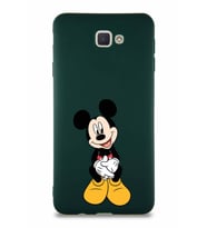 Samsung Galaxy J7 Prime 2 Soft Premier Kapak Mickey Mouse-A Tasarımlı Silikon Kılıf - Yeşil (Şeffaf)