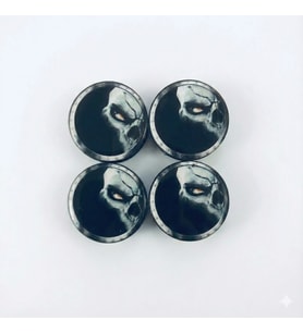 Kuru Kafa Ghost Damla Geçme Jant Göbek Kapağı 4’lü Set 55/58mm Siyah