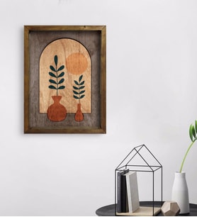BK Home Botanical Art Tasarımlı Doğal Masif Ahşap Çerçeveli Tablo 45x65cm-1