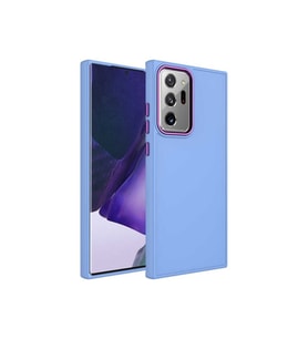 Samsung Galaxy Note 20 Ultra Uyumlu Kılıf Metal Çerçeve ve Buton Tasarımlı Silikon Zore Luna Kapak (Lila)