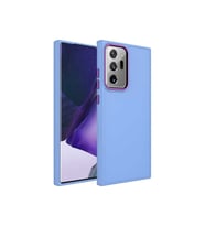 Samsung Galaxy Note 20 Ultra Uyumlu Kılıf Metal Çerçeve ve Buton Tasarımlı Silikon Zore Luna Kapak (Lila)
