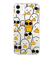 Apple iPhone 11 Uyumlu Kapak Duck Tasarımlı Şeffaf Silikon Kılıf