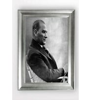 Gümüş Çerçeveli Atatürk Tablo cv1171