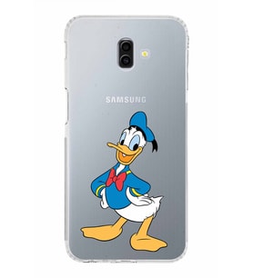 Samsung Galaxy J6 Plus  Kamera Korumalı Kapak Donald Duck Tasarımlı  Şeffaf  Kılıf