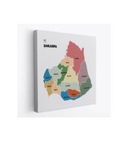 Şanlıurfa İli ve İlçeler Haritası  Dekoratif Kanvas Tablo 1458