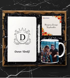Kişiye Özel Beyaz Defter Kalem Kupa Seti HC3288