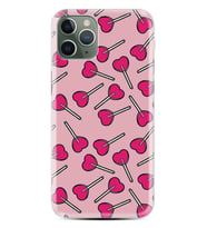 Apple iPhone 11 12 13 14 Pro Max Kılıf Desemli Silikon Heart Lollipop 1414