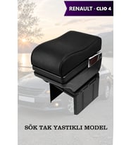 renault clio 4 kol dayama geniş model Yastıklı Siyah Lüks Deri