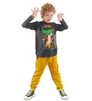 Be Wild Erkek Çocuk T-shirt Pantolon Takım (Antrasit Melanj)
