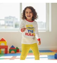 Erkek Çocuk Pamuklu Break Obey The Rules Baskılı Uzun Kollu 2'li Takım CB1094
