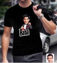 BK Gift Kişiye Özel Godfather Baba Karikatürlü Siyah T-Shirt-7