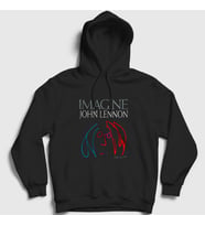 Presmono Unisex Siyah Icon Beatles John Lennon Kapüşonlu Sweatshirt 34824tt