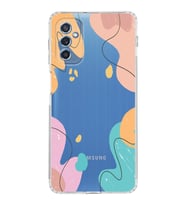 Samsung Galaxy M52 Uyumlu Kamera Korumalı Kapak Karışık Renkler Tasarımlı  Şeffaf  Kılıf