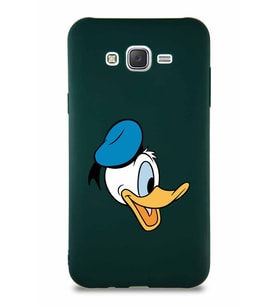 Samsung Galaxy J7 Soft Premier Kapak Donald Duck-F Tasarımlı Silikon Kılıf - Yeşil (Şeffaf)