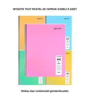TEXT Pastel Defter A4 60 Yaprak Kareli 5 Adet