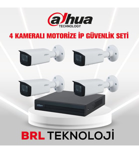 Dahua 4 Kameralı 2 MP Motorize Ip Güvenlik Kamera Seti
