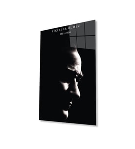 Atatürk Cam Tablo 4mm Dayanıklı Temperli Cam, Atatürk Glass Wall Art (Çok Renkli)
